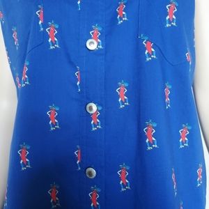 Wrangler Blues Sleeveless Chili Pepper Shirt size S